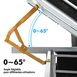 YESKAMO Table à Dessin, Bureau Dessin avec 0-65° Angle Réglable, Plateau en Verre Trempé, 2 Tiroirs de Rangement, Roulettes Verrouillables - Parfait pour Artistes, Architectes, Designers