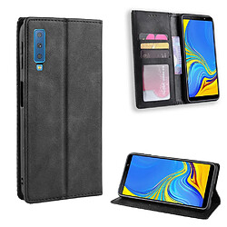 Etui en PU style vintage noir pour votre Samsung Galaxy A7 (2018) 