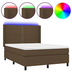 vidaXL Sommier à lattes de lit matelas LED Marron foncé 140x190 cm