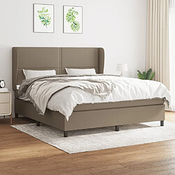 vidaXL Sommier à lattes de lit avec matelas Taupe 160x200 cm Tissu 