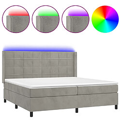 vidaXL Sommier à lattes de lit matelas et LED Gris clair 200x200 cm