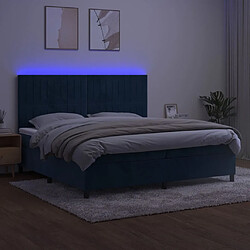 Avis vidaXL Sommier à lattes de lit matelas et LED Bleu foncé 200x200 cm