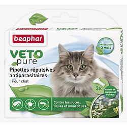 Beaphar Pipettes répulsives antiparasitaires Vetonature Margosa et Pyrètre Chaton 3 pipettes de 0,4 ml