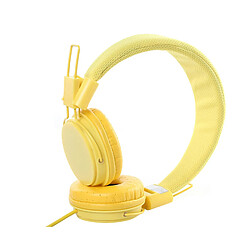 LUUCOZK EP05 Casque de jeu stéréo filaire à réduction de bruit pliable 3,5 mm pour ordinateur - Jaune 