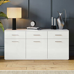 Dansmamaison Buffet 3 portes Blanc/Blanc laqué - REVE Buffet 3 portes Blanc/Blanc laqué - REVE - L 180 x l 47 x H 83 cm