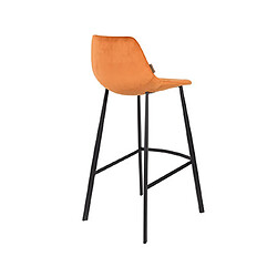 Avis Mes Lot de 2 chaises de bar H80 cm en velours orange - FRANKY