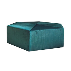 The Home Deco Factory Pouf XXL design velours Giulia - L. 75 x H. 30 cm - Bleu canard