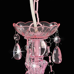 Acheter vidaXL Lustre avec perles Rose Rond 3 x E14