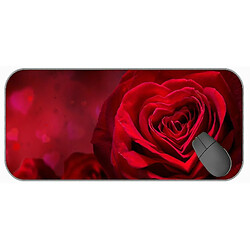 Universal (750x300x3) Tampon de souris de jeu extra large, tapis de coussinet de souris à fleurs de rose rouge rose rouge