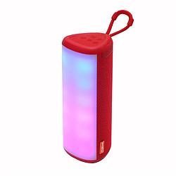 Yonis Enceinte Portable Bluetooth Subwoofer Outdoor Avec Lumière LED Colorée Et Fonction TWS Enceinte Bluetooth Portable Subwoofer LED RGB & TWS Son Puissant Autonomie 4H Rouge YONIS