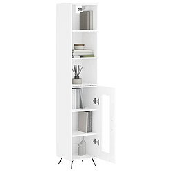 Avis Maison Chic Buffet,Meuble de Rangement,commode pour salon,Cuisine Blanc brillant 34,5x34x180 cm Bois d'ingénierie -MN56673