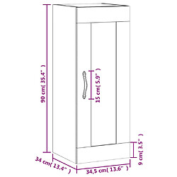 vidaXL Armoire murale noir 34,5x34x90 cm bois d'ingénierie pas cher