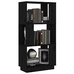 Avis vidaXL Bibliothèque/Séparateur de pièce Noir 51x25x101 cm Pin massif