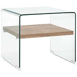 vidaXL Table basse Clair 50x50x45 cm Verre trempé 