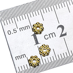 Avis Lot de 100pcs 4mm Rondelle Entretoise Fleur Marguerite Artisanat DIY Fabrication de Bijoux Couleur d'Or