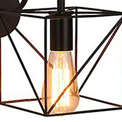 Universal Lampe murale à LED vintage Applique murale industrielle à loft noir E27 Abat-jour en fer simple Garde en cage Pince d'éclairage intérieur (F)