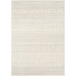 Surya BIANCA - Tapis géométrique, Gris et Blanc cassé - 200x274cm