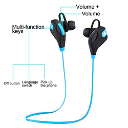 Wewoo Ecouteur Bluetooth pour iPhone écouteurs stéréo sans fil avec contrôle Mic FH E70987 Programme Soutien Handfree appel l'pour iPhone Galaxy Sony HTC Google Huawei Xiaomi Lenovo Smartphone Bleu pas cher