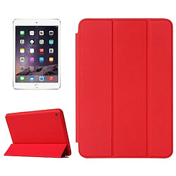 Wewoo Smart Cover rouge pour iPad mini 4 Étui en cuir de couleur unie à rabat horizontal avec support et fonction de veille / réveil 