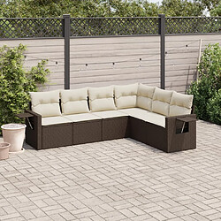 Maison Chic Salon de jardin avec coussins 6 pcs, Ensemble Tables et chaises de jardin, marron résine tressée -GKD122916