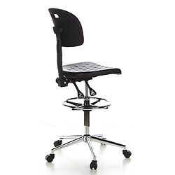 Hjh Office Siège technique/ Tabouret technique / Tabouret pivotant TOP WORK 23, mousse rigide, noir, chromé pas cher