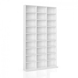 Mpc Etagère bibliothèque range cd blanc 102 x 180 x 15 cm (lxhxp)