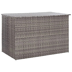 vidaXL Boîte de rangement de jardin gris 150x100x100 cm résine tressée