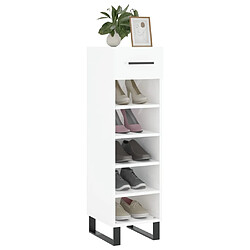 Avis Maison Chic Armoire à chaussure 30x35x105 cm,Meuble à Chaussures Blanc brillant Bois ingénierie -MN92230