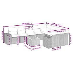 Avis Maison Chic Salon de jardin avec coussins 10 pcs, Ensemble Tables et chaises de jardin, beige résine tressée -GKD315203