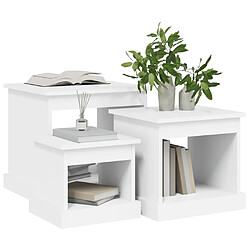 Avis vidaXL Tables basses 3 pcs blanc bois d'ingénierie