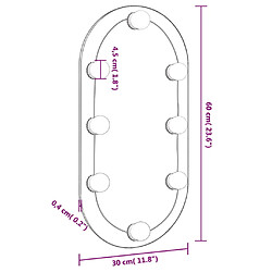 vidaXL Miroir avec éclairage LED 60x30 cm Verre Ovale pas cher