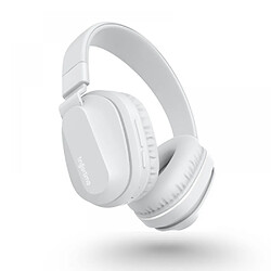 General Casque Bluetooth - Casque à suppression active du bruit / Autonomie de la batterie de 22 heures / Casque de voyage pliable et casque supra-auriculaire, appels clairs, audio sans fil haute résolution(blanc) 