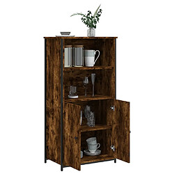 Avis vidaXL Buffet haut chêne fumé 62x36x121,5 cm bois d'ingénierie