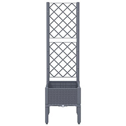 Avis Maison Chic Jardinière,Bac à fleurs avec treillis - pot de fleur gris 40x40x142 cm PP -GKD74800