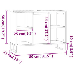 vidaXL Armoire de salle de bain noir 80x33x60 cm bois d'ingénierie pas cher