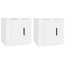 Maison Chic Lot de 2 Meubles TV muraux Banc TV suspendus pour salon Blanc 40x34,5x40 cm -MN34134