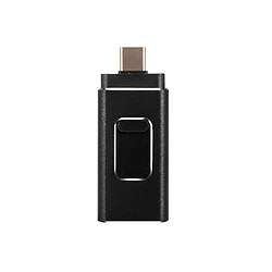 Tige de stockage U-Disk à lecteur flash YP Select Tige de stockage U-Disk 4-en-1 pour lecteur flash Iphone Android Type-C Noir 64G