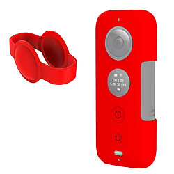 Wewoo Étui de protection en silicone avec cache-objectif pour Insta360 ONE X rouge 