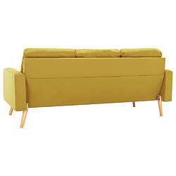 Avis vidaXL Ensemble de canapés 3 pcs Tissu Jaune