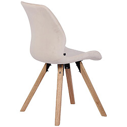 Avis Decoshop26 Lot de 2 chaises de salle à manger en velours crème style scandinave pieds bois CDS101124