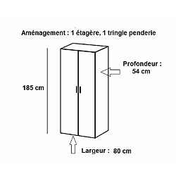 Inside 75 Armoire de rangement LUND 2 portes chêne naturel 80 x 54 cm profondeur