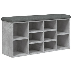 Maison Chic Banc à chaussures | Meuble de rangement à chaussures Meuble d'Entrée gris béton 102x32x50 cm bois d'ingénierie -MN69588