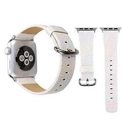 Wewoo Bracelet blanc pour Apple Watch Series 3 & 2 & 1 42mm Shiny Snakeskin Pattern en cuir véritable montre