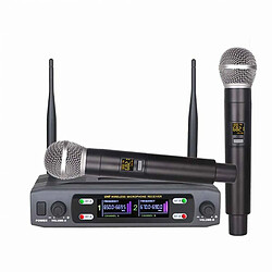 K2 Microphone Sans Fil Portable Double Canal Uhf Micro Dynamique À Fréquence Fixe Pour Karaoké Fête De Mariage Prise Américaine 