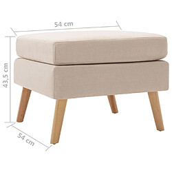 Maison Chic Repose-pied,Tabouret confortable Crème Tissu -MN81129 pas cher