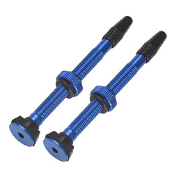 Acheter 2X Vélo Vélo Alliage D'aluminium 60mm Tubeless Presta Valve Kit Remplacement Bleu