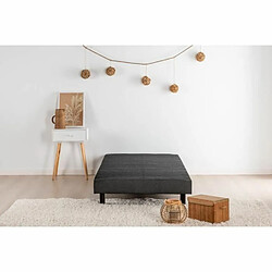 DEKO DREAM Sommier tapissier à lattes 90 x 200 - Bois massif gris anthracite + pieds