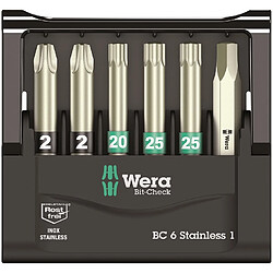 Etui de 6 embouts Bit-Check Inox WERA WERK 05073634001 