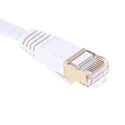 Wewoo Câble LAN plat ultra-mince de réseau Ethernet de tête de CAT7 à grande vitesse 10Gbps plaqué par or de 25m