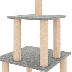 Arbre à chat avec griffoirs,niche pour chat en sisal gris clair 111 cm -MN91746 pas cher